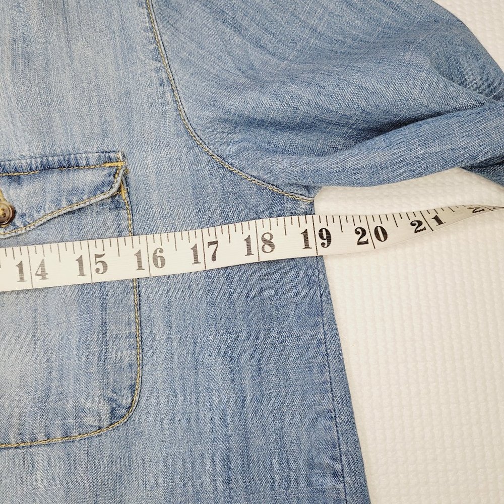 BDG Urban Outfitters Chambray Shirt Blue Size Small Studded Button-Down Western - Picture 4 of 9